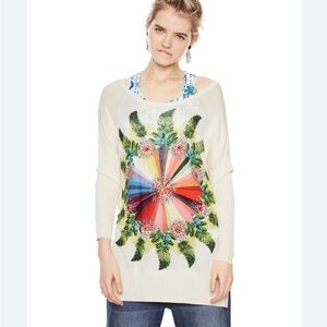 NEW Desigual Greta Pullover Embellished Sweater